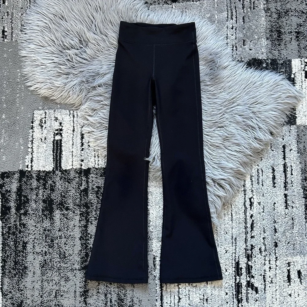 Yogalicious Girls‎ Black Ribbed Flare Leggings Size Large (12)